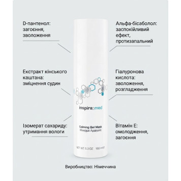 Маска гелева заспокійлива ТМ Inspira: med, 150 мл