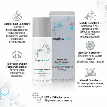 Крем коригуючий з SPF 30, TM Inspira: med, 50 мл
